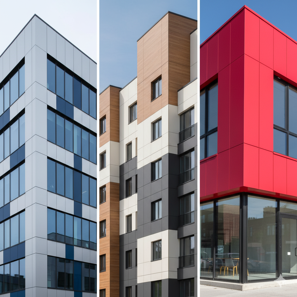 A collage of ACP cladding projects.